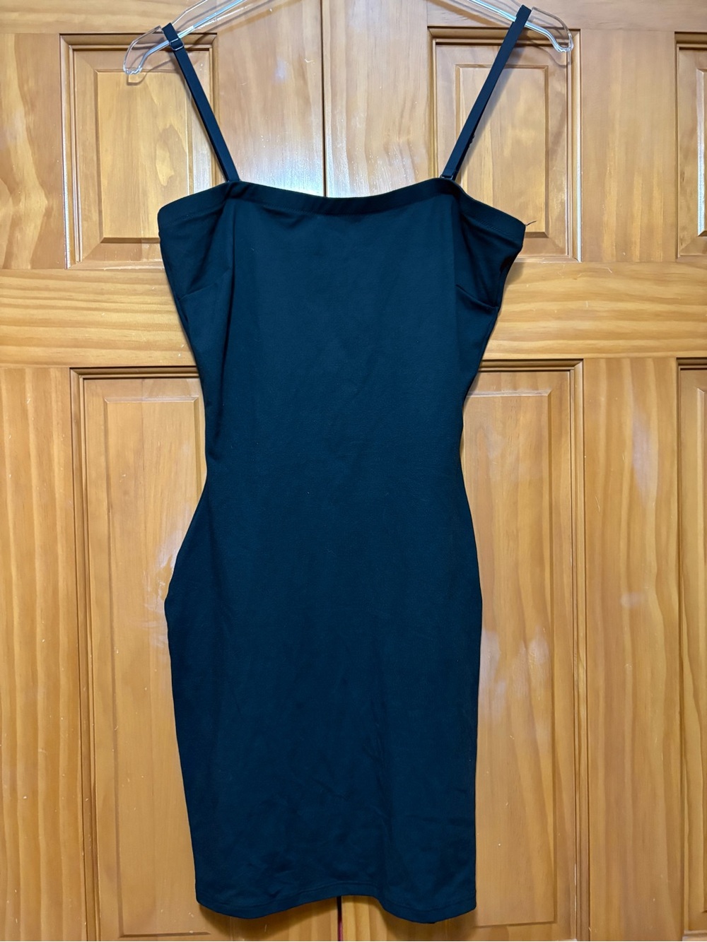 SPANX Assets Red Hot Label Little Black Spaghetti‑Strap Mini Shaper Dress Large